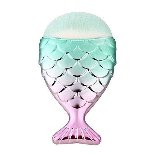 11pcs 3D Mermaid Makeup Brush Cosmetic Brushes Eyeshadow Eyeliner Blush Brushes - Drombeauty