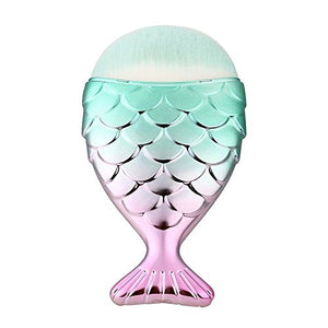 11pcs 3D Mermaid Makeup Brush Cosmetic Brushes Eyeshadow Eyeliner Blush Brushes - Drombeauty