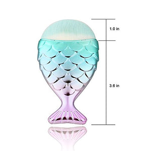 11pcs 3D Mermaid Makeup Brush Cosmetic Brushes Eyeshadow Eyeliner Blush Brushes - Drombeauty