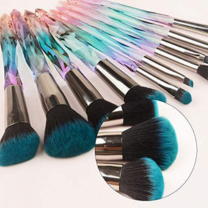 10pcs Makeup Brushes Crystal Handle - Drombeauty