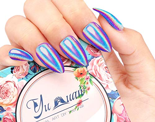 Yuxuan Holographic Powder Holosexual Salon Nails Pigment Unicorn - Drombeauty