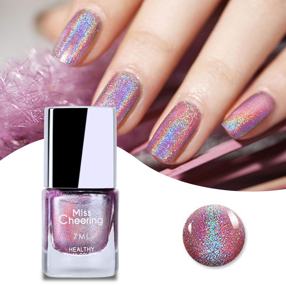 Gorgeous Glossy Holographic Halo Glitter Gel Polish Nail Art - Drombeauty