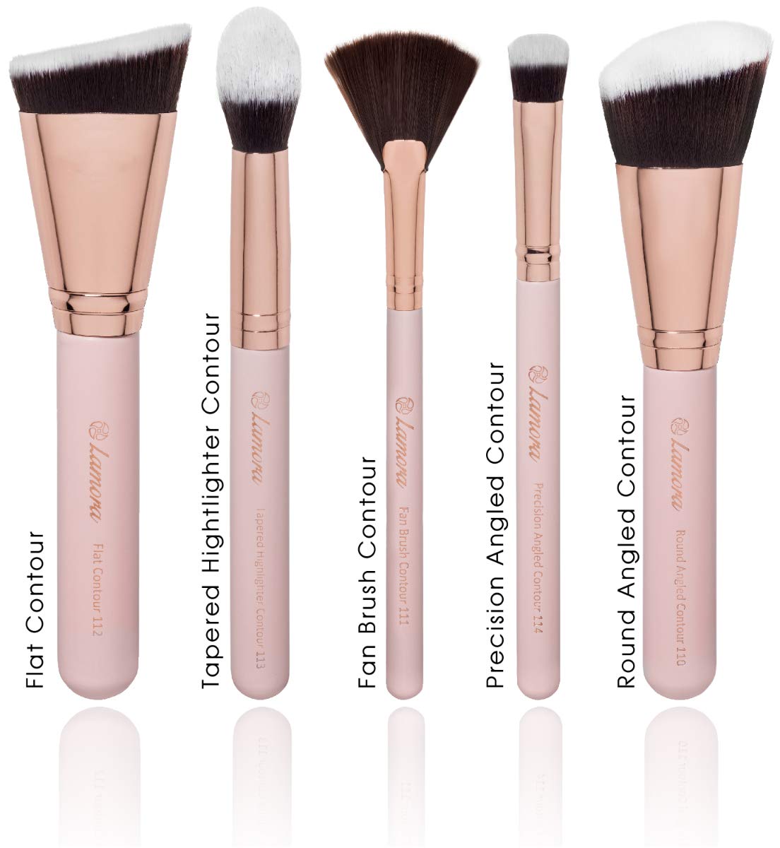 Pro Face Contour Brush Set - Synthetic Contouring Sculpting and Highlighting Kit - Drombeauty