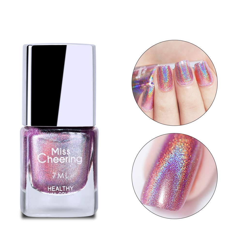 Gorgeous Glossy Holographic Halo Glitter Gel Polish Nail Art - Drombeauty